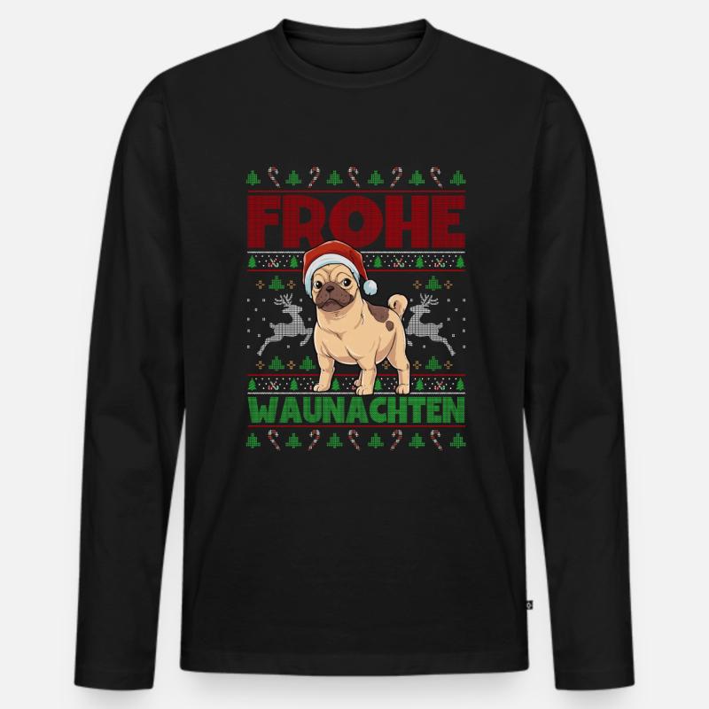 Frohe Weihnachten Mobs - Männer Premium Bio Langarmshirt - Schwarz