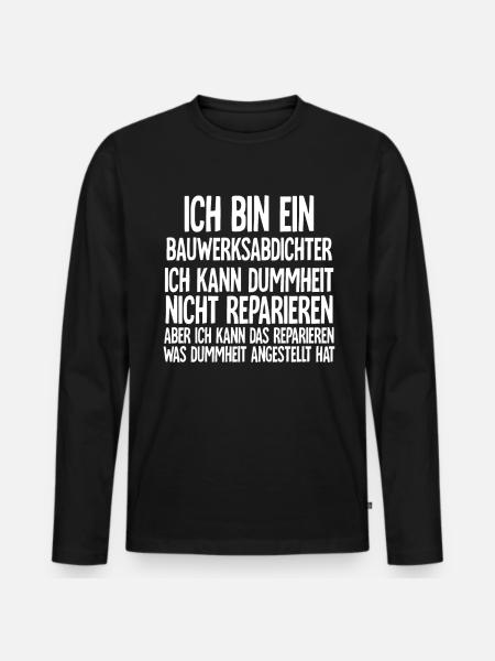 Bauwerksabdichter - Männer Premium Bio Langarmshirt - Schwarz