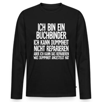 Buchbinder - Männer Premium Bio Langarmshirt - Schwarz - Vorne - Nico (187cm)