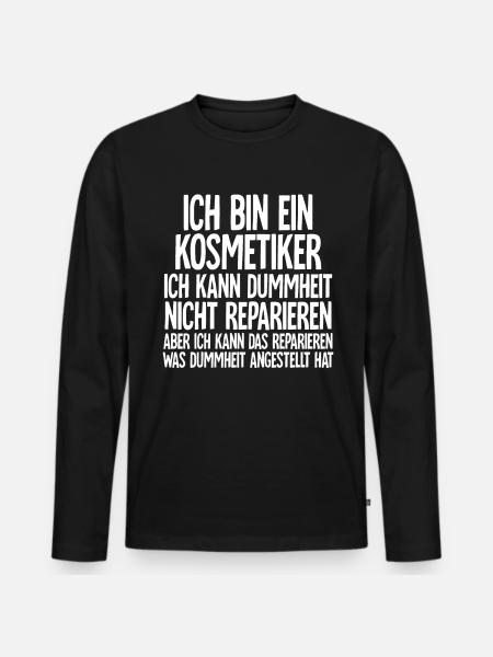 Kosmetiker - Männer Premium Bio Langarmshirt - Schwarz