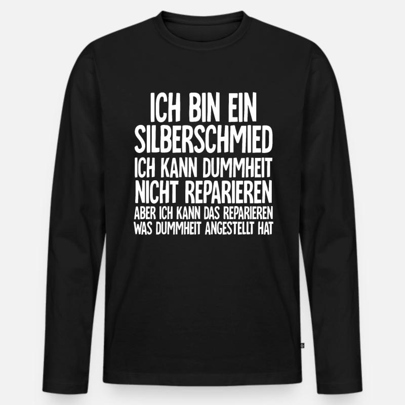 Silberschmied - Männer Premium Bio Langarmshirt - Schwarz