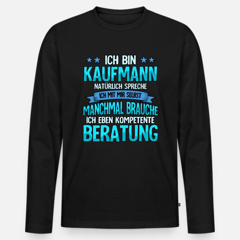 Kaufmann - Männer Premium Bio Langarmshirt - Schwarz