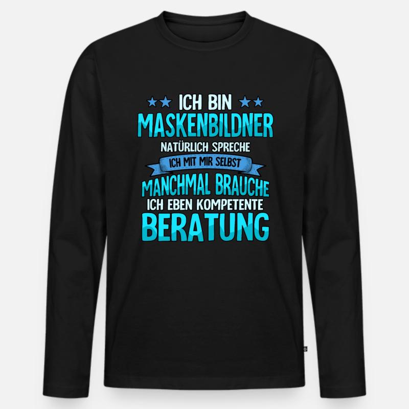 Maskenbildner - Männer Premium Bio Langarmshirt - Schwarz