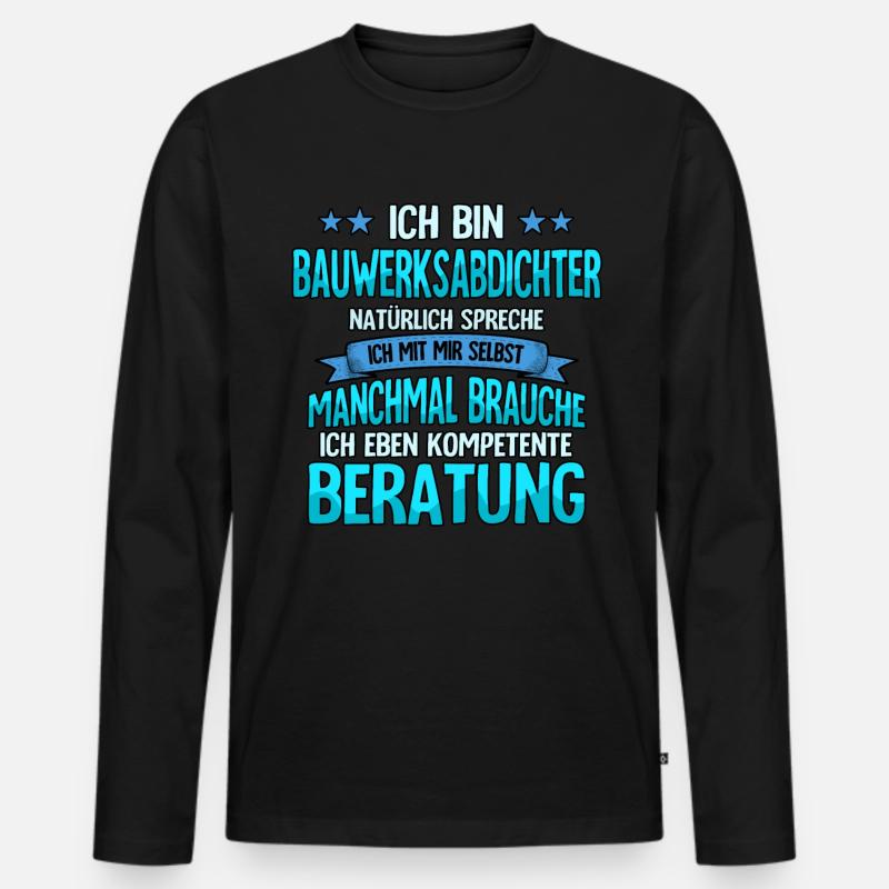 Bauwerksabdichter - Männer Premium Bio Langarmshirt - Schwarz
