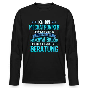 Mechatroniker - Männer Premium Bio Langarmshirt - Schwarz - Vorne - Nico (187cm)