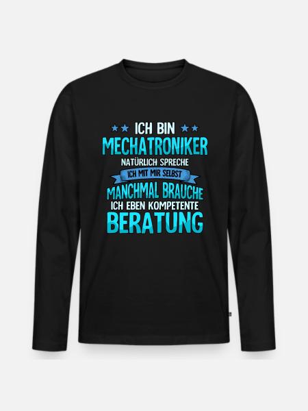 Mechatroniker - Männer Premium Bio Langarmshirt - Schwarz