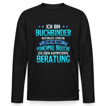 Buchbinder - Männer Premium Bio Langarmshirt - Schwarz - Vorne - Nico (187cm)