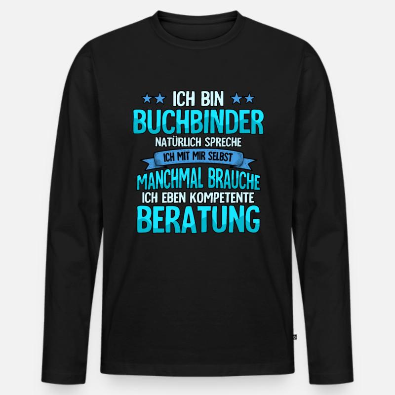Buchbinder - Männer Premium Bio Langarmshirt - Schwarz