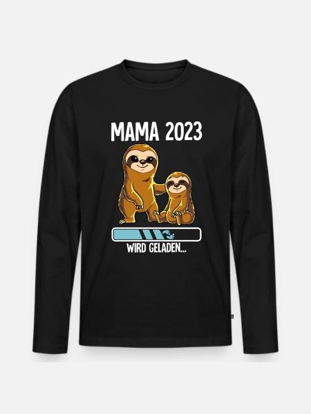 Werdende Mama 2023 - Männer Premium Bio Langarmshirt - Schwarz