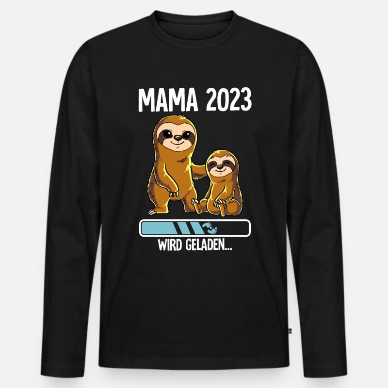 Werdende Mama 2023 - Männer Premium Bio Langarmshirt - Schwarz