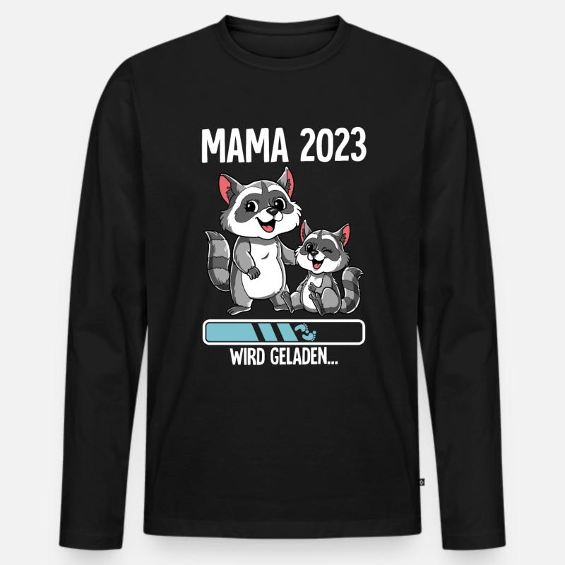 Werdende Mama 2023 - Männer Premium Bio Langarmshirt - Schwarz