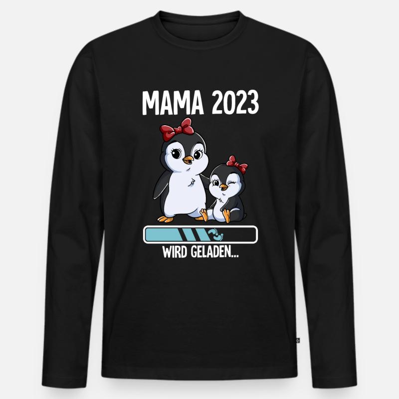 Werdende Mama 2023 - Männer Premium Bio Langarmshirt - Schwarz