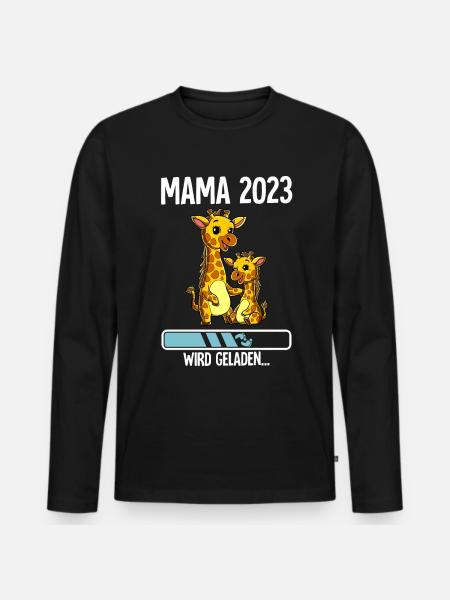 Werdende Mama 2023 - Männer Premium Bio Langarmshirt - Schwarz