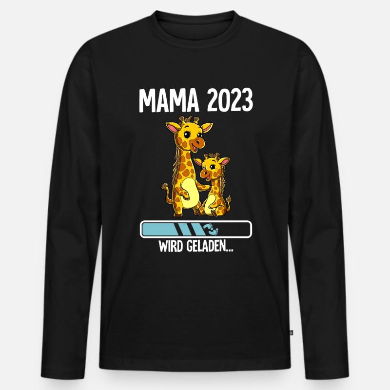 Werdende Mama 2023 - Männer Premium Bio Langarmshirt - Schwarz