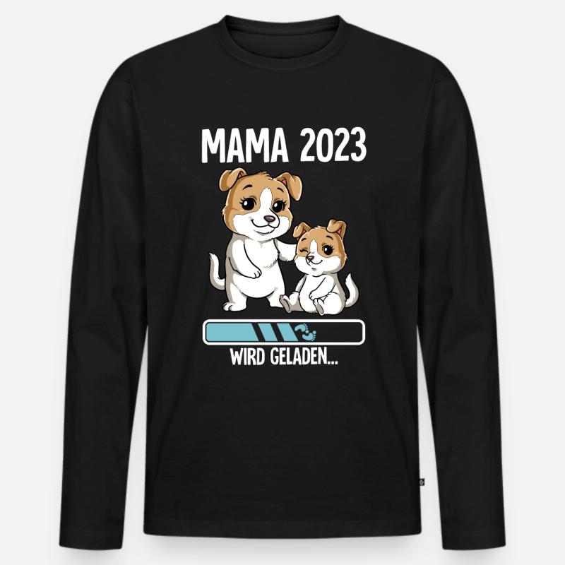 Werdende Mama 2023 - Männer Premium Bio Langarmshirt - Schwarz