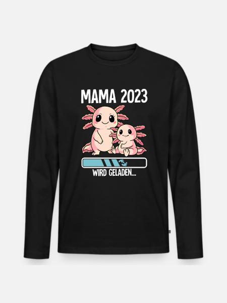 Werdende Mama 2023 - Männer Premium Bio Langarmshirt - Schwarz