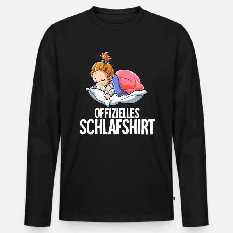 Offizielles Schlafshirt Mädchen - Männer Premium Bio Langarmshirt - Schwarz