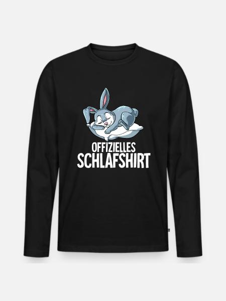 Offizielles Schlafshirt Hase - Männer Premium Bio Langarmshirt - Schwarz