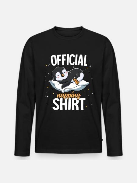 Sleeping Penguin Official Napping - Men's Premium Organic Long Sleeve Shirt - black