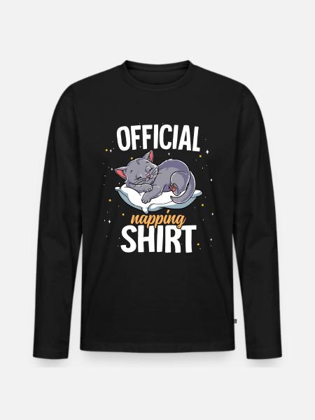 Sleeping Cat Official Napping - Men's Premium Organic Long Sleeve Shirt - black