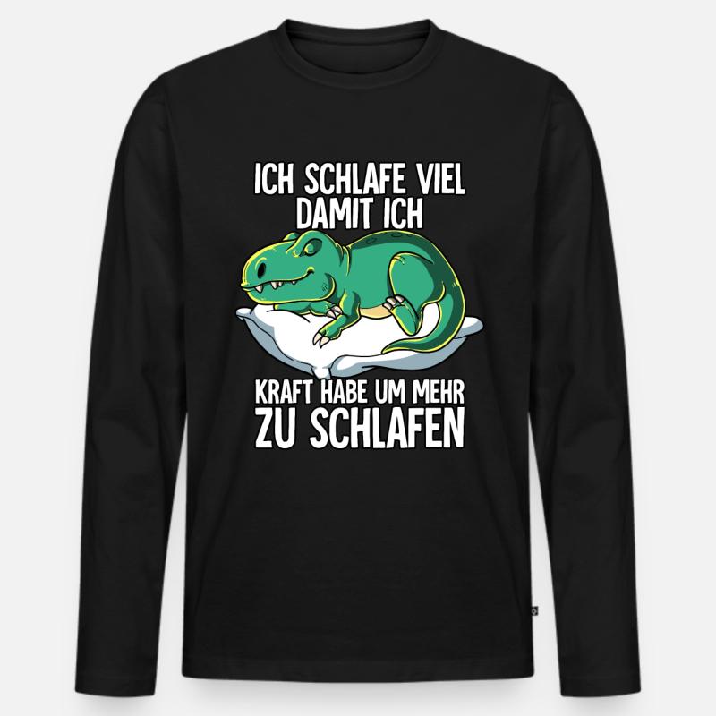 Ich Schlafe T-rex - Männer Premium Bio Langarmshirt - Schwarz