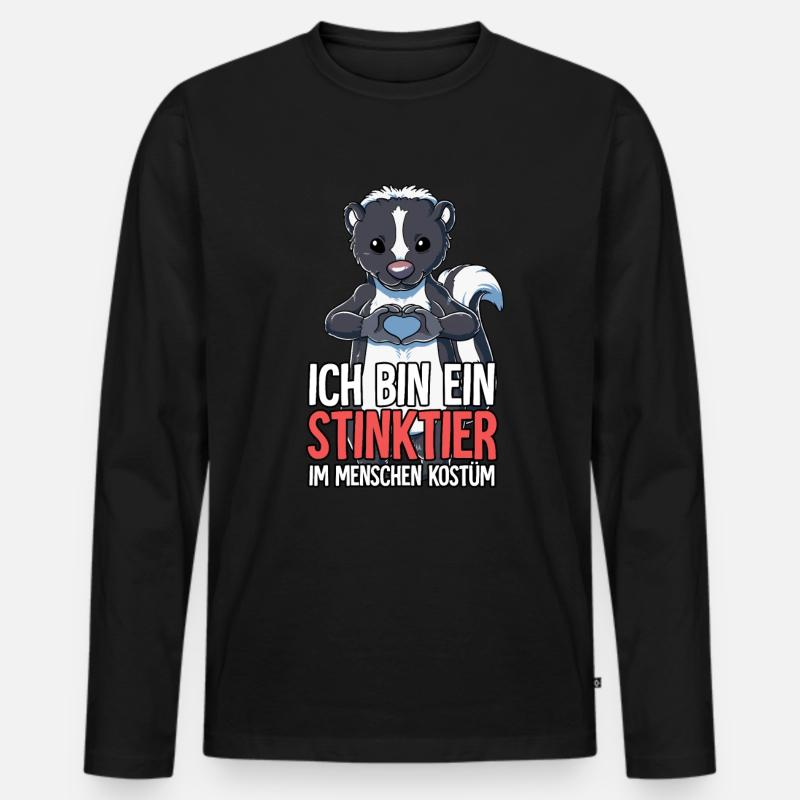 Ich Bin Ein Stinktier - Männer Premium Bio Langarmshirt - Schwarz