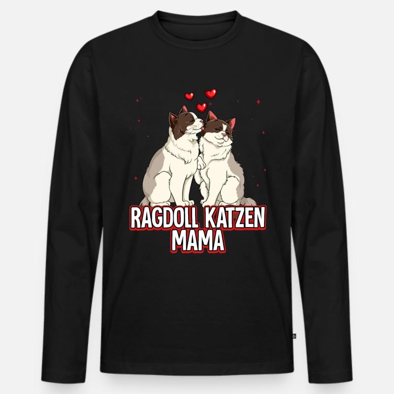 Ragdoll Katzen Mama - Männer Premium Bio Langarmshirt - Schwarz