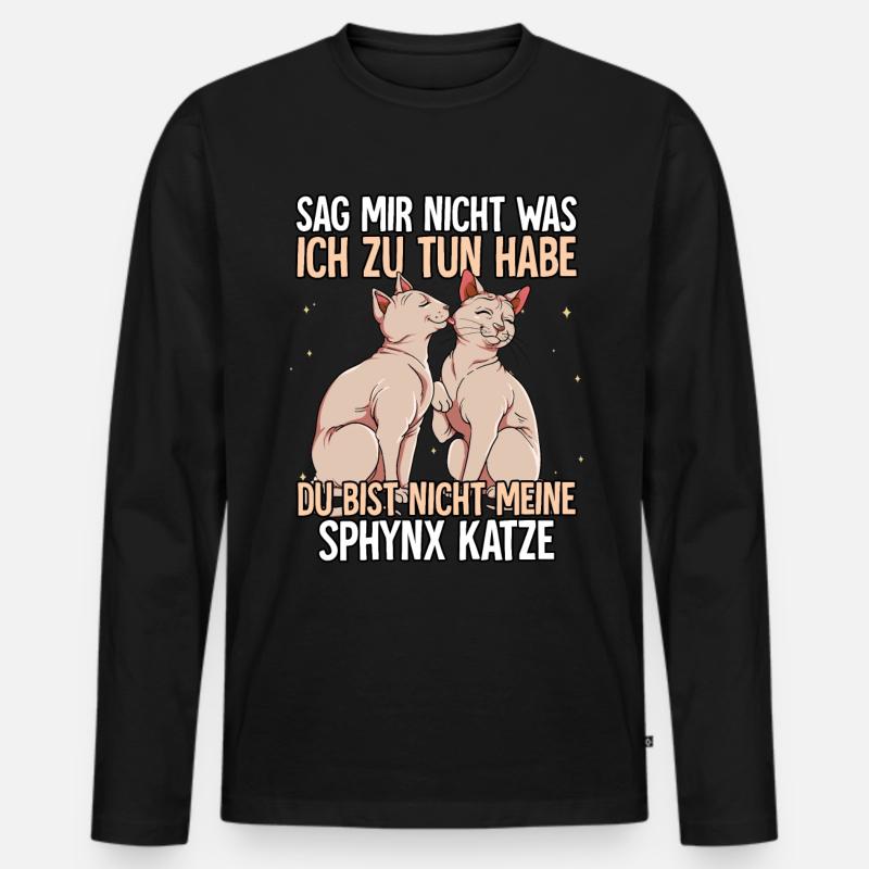 Sphynx Katze - Männer Premium Bio Langarmshirt - Schwarz