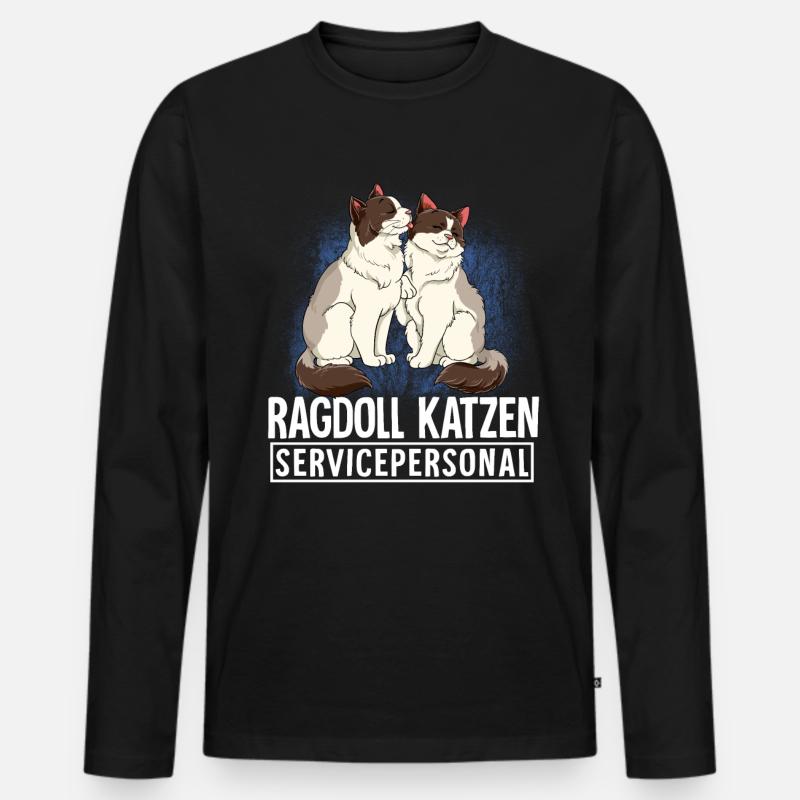 Ragdoll Katze - Männer Premium Bio Langarmshirt - Schwarz