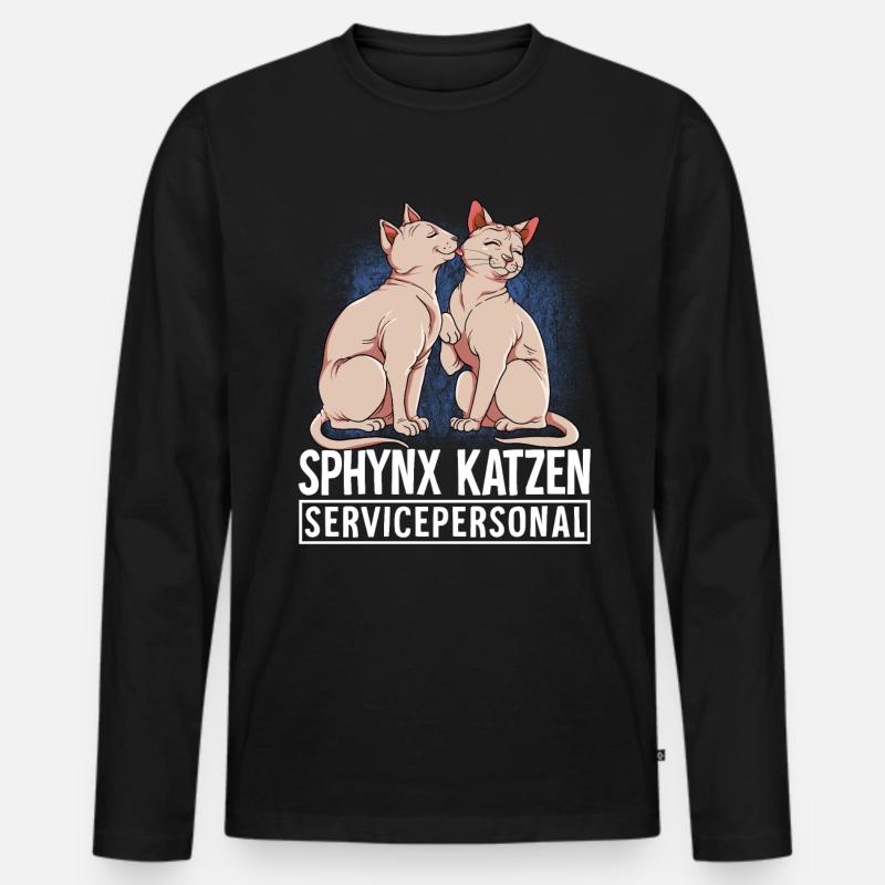 Sphynx Katze - Männer Premium Bio Langarmshirt - Schwarz