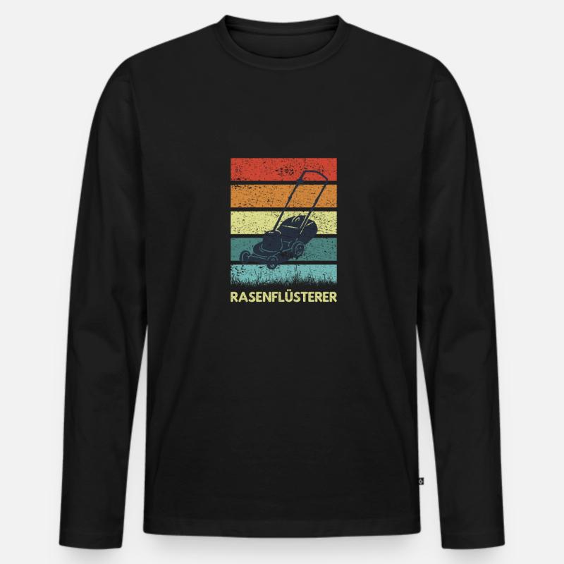 Rasen mähen Rasenflüsterer - Männer Premium Bio Langarmshirt - Schwarz