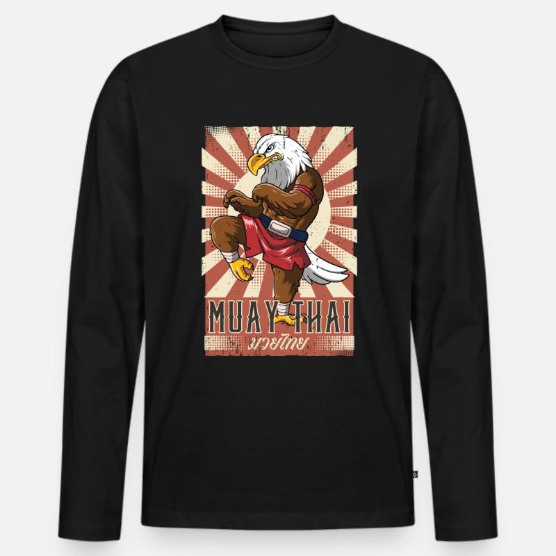 Muay Thai - Männer Premium Bio Langarmshirt - Schwarz