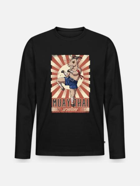Muay Thai - Men's Premium Organic Long Sleeve Shirt - black