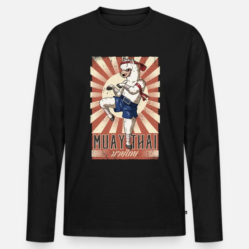 Muay Thai - Männer Premium Bio Langarmshirt - Schwarz