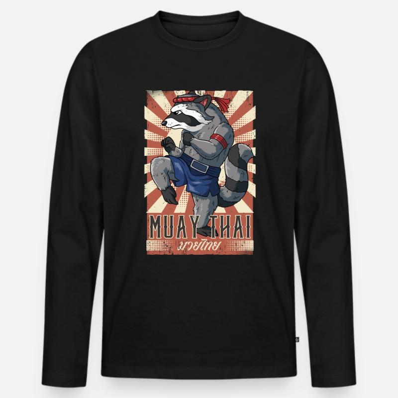Muay Thai - Männer Premium Bio Langarmshirt - Schwarz