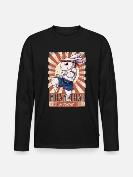 Muay Thai - Men's Premium Organic Long Sleeve Shirt - black