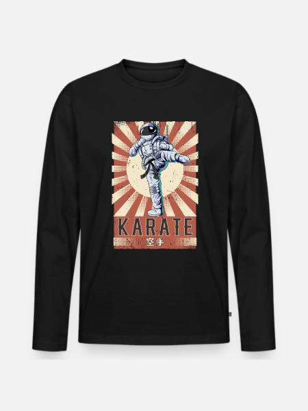 Karate - Men's Premium Organic Long Sleeve Shirt - black