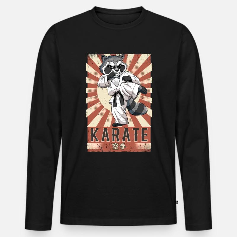 Karate - Männer Premium Bio Langarmshirt - Schwarz