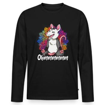 Yoga Ohmmm Namaste - Männer Premium Bio Langarmshirt - Schwarz - Vorne - Nico (187cm)