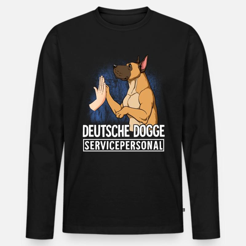 Deutsche Dogge - Männer Premium Bio Langarmshirt - Schwarz