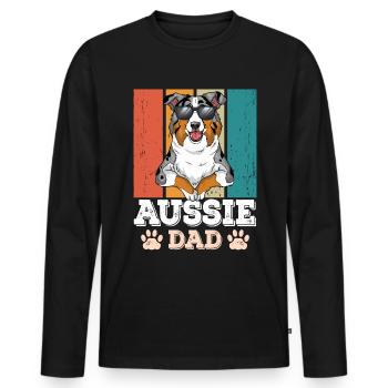 Aussie Dad - Men's Premium Organic Long Sleeve Shirt - black - Front - Nico (187cm)