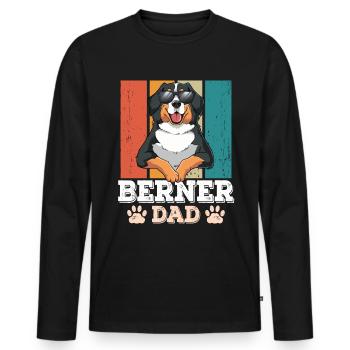 Bernese Dad - Men's Premium Organic Long Sleeve Shirt - black - Front - Nico (187cm)