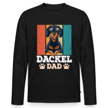 Dackel Dad - Männer Premium Bio Langarmshirt - Schwarz - Vorne - Nico (187cm)