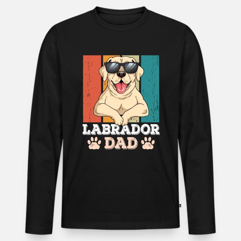 Labrador Dad - Männer Premium Bio Langarmshirt - Schwarz