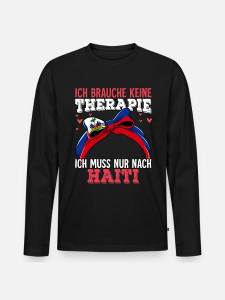 Haiti - Männer Premium Bio Langarmshirt - Schwarz