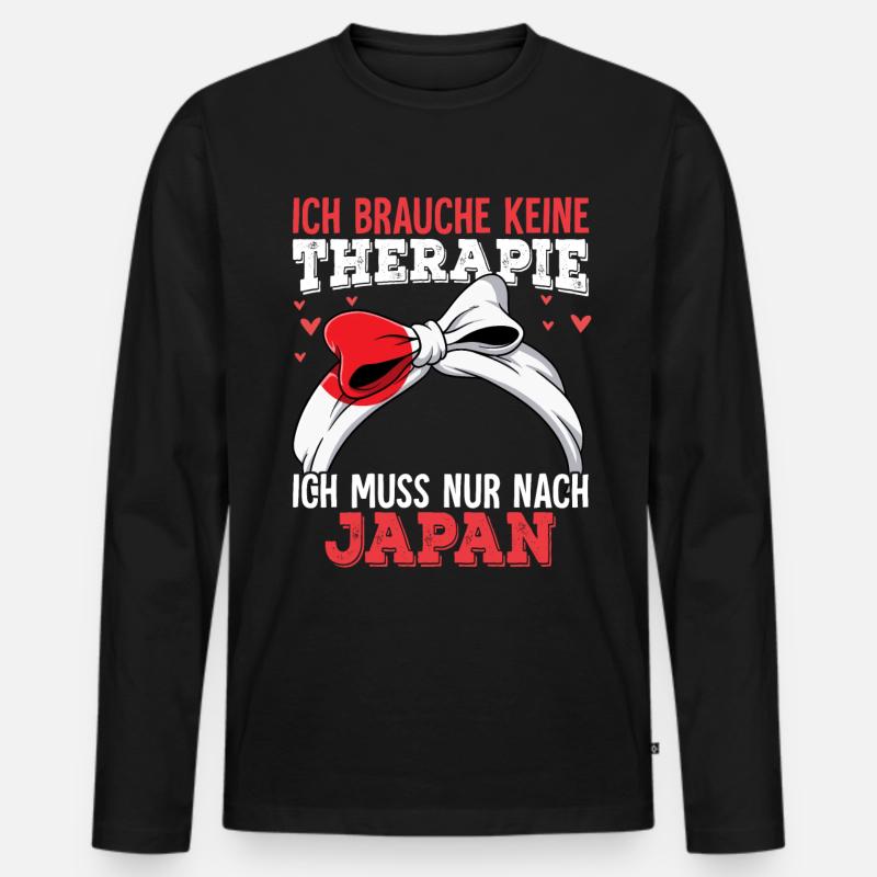 Japan - Männer Premium Bio Langarmshirt - Schwarz