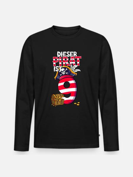 9th Birthday Pirates - Men's Premium Organic Long Sleeve Shirt - black