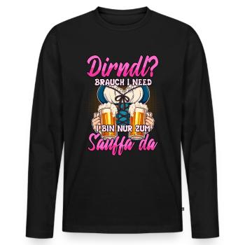 Remplacement de Dirndl - T-shirt manches longues Premium bio Homme - noir - Devant - Nico (187cm)