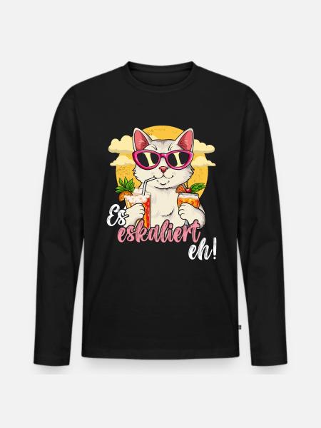 Es Eskaliert Eh - Männer Premium Bio Langarmshirt - Schwarz