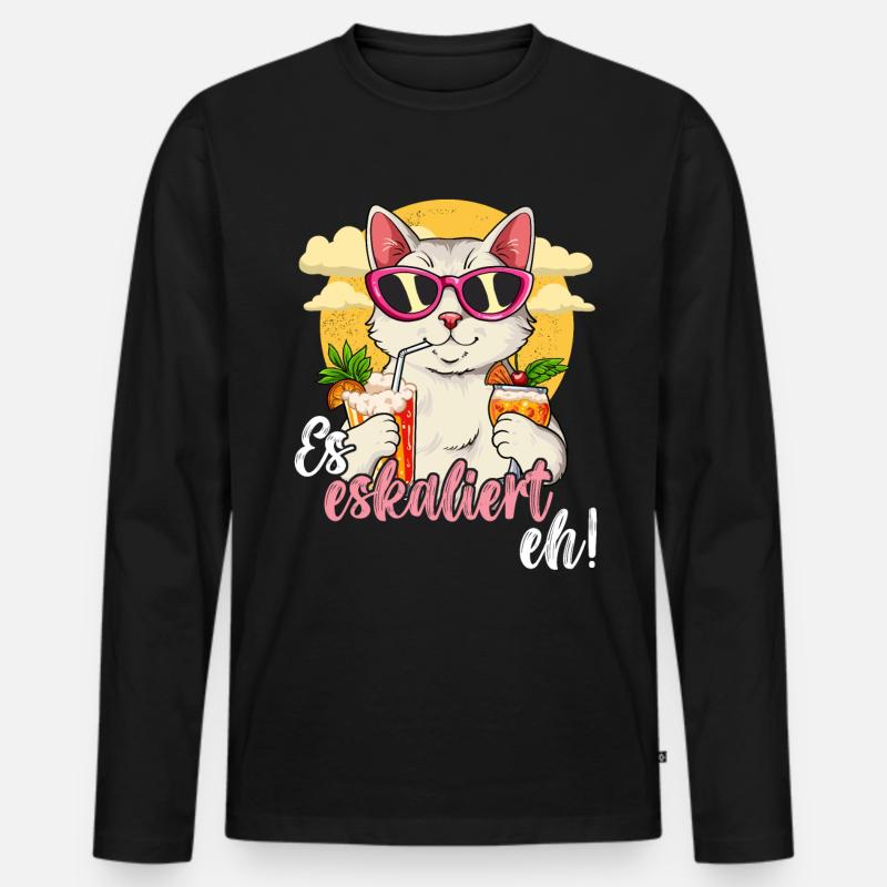 Es Eskaliert Eh - Männer Premium Bio Langarmshirt - Schwarz